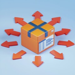 Poster - A single package is being shipped to multiple destinations, symbolizing widespread distribution.