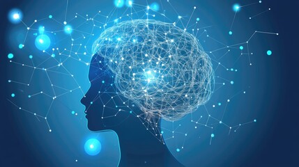 Poster - A dynamic representation of AI intelligence with glowing neural patterns and abstract backgrounds.