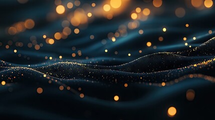 Poster - A glowing network of dots and lines, creating a modern tech-inspired abstract background on a dark surface.