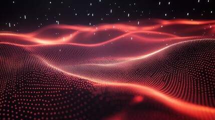 Poster - A glowing network of dots and lines, creating a modern tech-inspired abstract background on a dark surface.