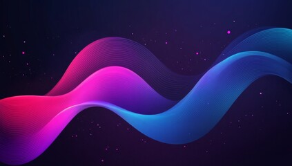 Poster - A colorful wave with a blue and pink swirl