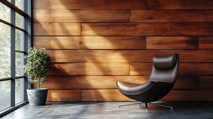Fototapete - Stylish wooden panel wall with horizontal planks arranged in a modern pattern blending natural wood tones with architectural elegance perfect for interior and exterior aesthetics