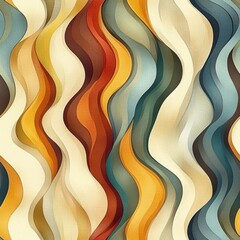 Poster - A colorful, wavy pattern with a mix of blue, green, and yellow colors
