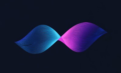 Poster - A colorful wave with a blue and purple background