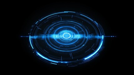 Poster - Futuristic Blue Circular Technology Interface Design