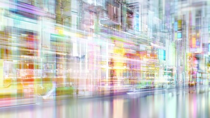 Poster - Futuristic Cityscape Abstract Light Trails Motion Blur
