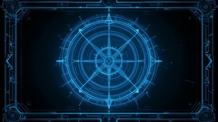 Poster - Futuristic Compass Navigation System Interface Design