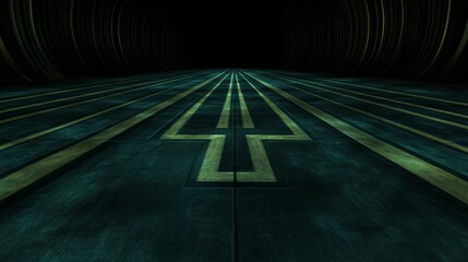 Poster - Futuristic Highway Tunnel Abstract Digital Art