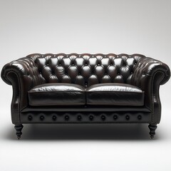 Classic Chesterfield Sofa isolated on a plain white background 