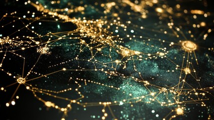 Poster - Global Network Connections Abstract Visualization