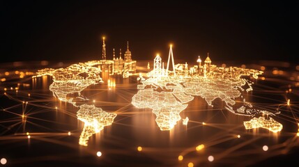 Poster - Global Network Connectivity Illuminated Cityscapes