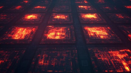 Poster - Glowing Circuit Boards Digital Network Abstract Art