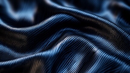 Poster - Abstract black carbon fiber texture featuring crumpled yet refined material with a subtle kevlar weave pattern perfect for luxury car wrapping and modern product design aesthetics