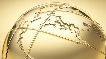 Poster - Golden Globe Earth Map, Global Business Success Concept