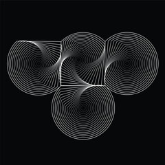 Fototapete - Lines in Circle Form .Geometrical Vector technology round Logo . Design element .Molecule logo. Abstract Geometric shape . Abstract molecule shape