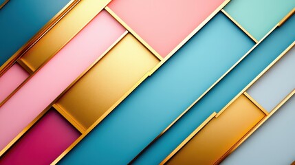 Aufkleber - A modern abstract composition showcasing layered rectangles in soft pastel and bold hues, creating a visually striking piece that represents contemporary design trends.
