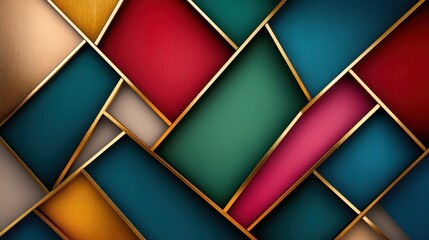 Aufkleber - An intricate abstract design featuring rich, textured layers of vibrant colors and geometric shapes, evoking feelings of modern artistry and creative expression.