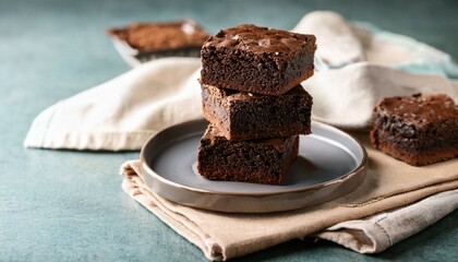 Fresh pieces of delicious chocolate brownies