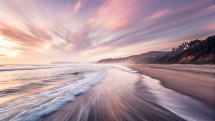 Poster - Abstract Blurred Landscape, Long Exposure Photography, Motion, Dreamlike Scenery, Nature