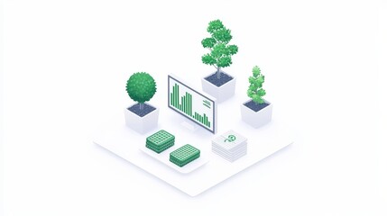 Poster - Green Business Growth Visualization with Plants and Data