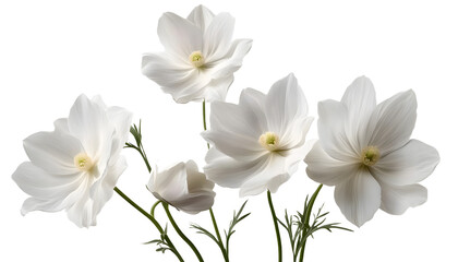 Wall Mural - white flowers isolated on transparent background cutout