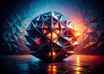 Poster - Abstract Dark Geometric Silhouette: 3D Rendered Pattern Design for Modern Backgrounds