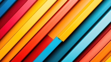 Poster - An engaging arrangement of colorful geometric shapes in bold hues creates a captivating visual experience that inspires creativity and artistic expression.