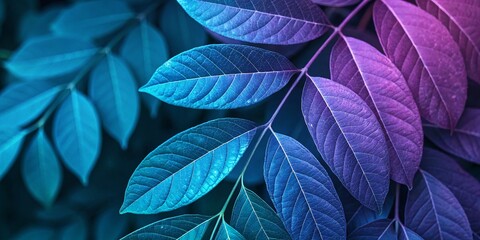 Poster - Abstract Modern Blue Purple Gradient Background with Copy Space - Left Alignment