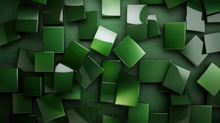 Poster - A visually captivating arrangement of glossy green panels, embodying modern artistic style while evoking emotions of tranquility and contemporary elegance.