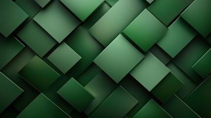 Poster - An abstract configuration of green shapes and forms creating a mesmerizing modern art piece that symbolizes harmony and balance in design aesthetics.