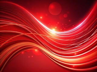 Poster - Abstract Red Curves: Dynamic Lighting & Copy Space Stock Photo