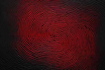 Poster - Fingerprint glowing red in the dark, creating concentric circles, representing security, identity, and biometric authentication