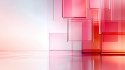 Poster - A serene image of minimalistic abstract shapes in soft pinks and reds, providing a sense of tranquility and elegance to the viewer while showcasing the beauty of simplicity.