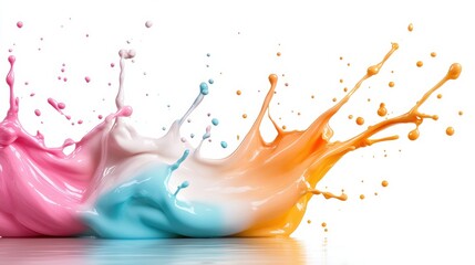 Poster - An artistic representation of bold and vibrant colors splashing against a clean background, encapsulating the essence of creativity and visual excitement.