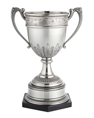 Fototapete - Silver trophy cup for the second prize winner. champion prize cup. isolated on a transparent background with a clipping path.