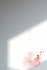 Poster - Swirls of red color and rays of light in a calm, minimalist room on a quiet afternoon.