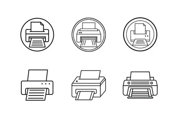 print icon line art vector illustration