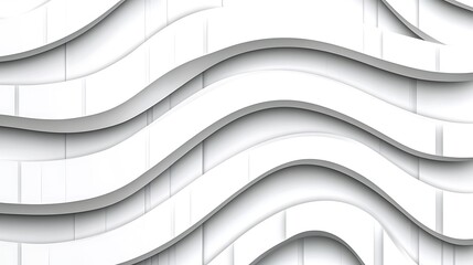 Poster - Abstract Clean White Background with Wavy Vector Design Elements