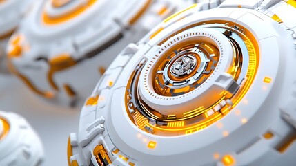 Poster - Futuristic Tech Concept with Clean White Design and Bright Accents