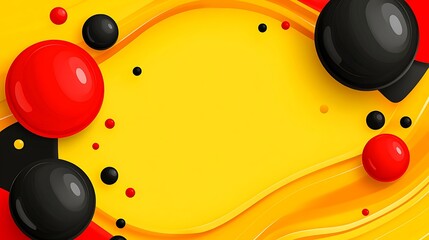 Poster - Abstract Composition with Geometric Shapes in Bold Colors and Lines
