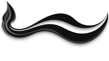 Poster - Elegant Black Wavy Design on Clean White Background for Vector Art
