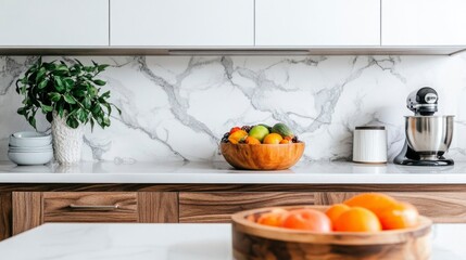 Wall Mural - Modern kitchen with fruit bowl and stand mixer