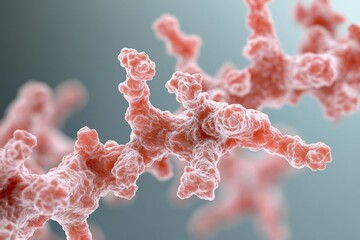 protein chain structure, scientific research, molecular biology, microscopic view, medical illustrat