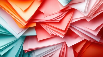 Poster - An intricate close-up of vibrant colored paper layers reveals textures and patterns that inspire creativity and express ideas in an artistic and captivating way.