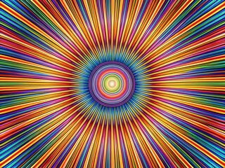 Poster - Aerial View Multicolor Concentric Radial Lines Abstract Art Background