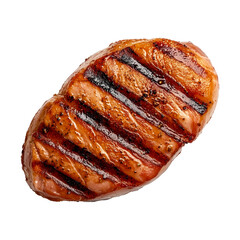 Wall Mural - Grilled duck breast seasoned with spices isolated on white transparent background, concept of healthy food and barbecue