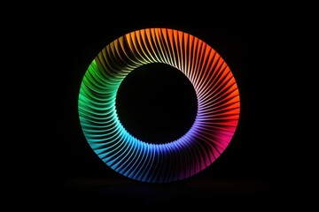 Poster - Colorful spiral display created from light and shadow enhances artistic expression in a mesmerizing way. Generative AI