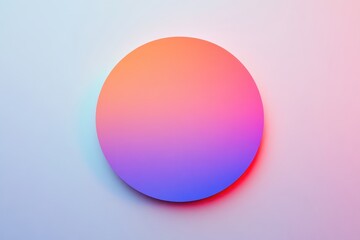 Poster - Vibrant circular gradient art piece blending warm and cool tones in a minimalist setting. Generative AI
