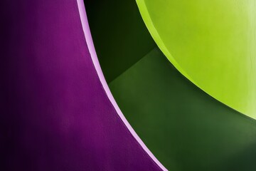 Poster - Vibrant curves of color intertwine in a captivating abstract display of green and purple tones. Generative AI