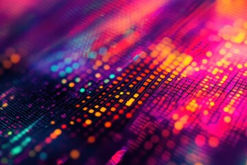 Poster - Vibrant abstract patterns dance in a kaleidoscope of colors under the digital glow of modern technology. Generative AI
